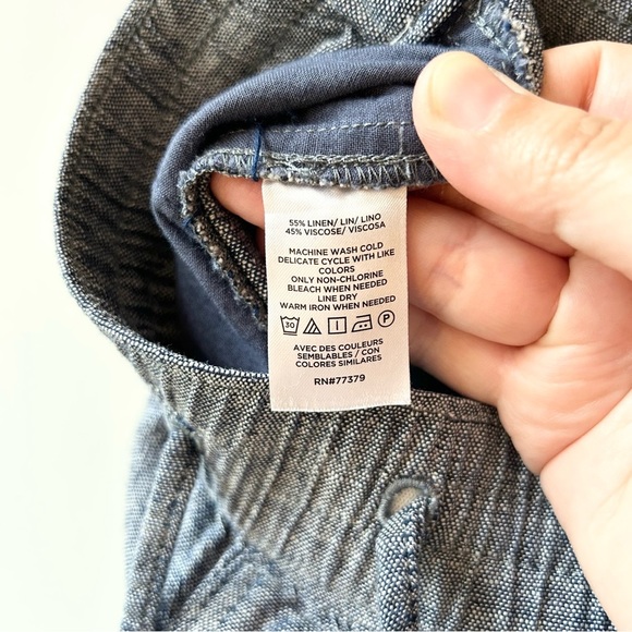 Ann Taylor Factory linen blend wide leg elastic waist drawstring trousers - Picture 5 of 6